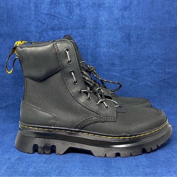 Dr. Martens lace up utility boots, tarik leather and nylon, black, mens US 11 - Picture 2 of 10